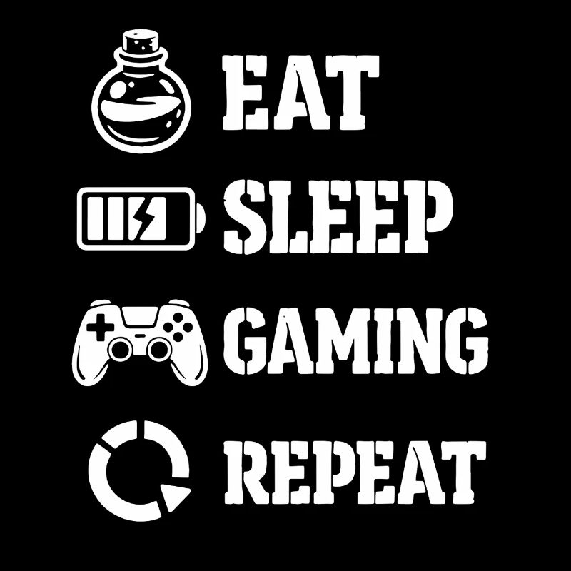 Eat Sleep Gaming Repeat – Pixel Symbolik