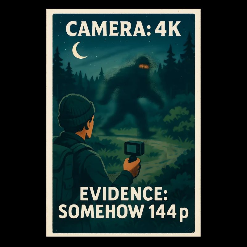 Camera 4K, proof 144p | Bigfoot Meme