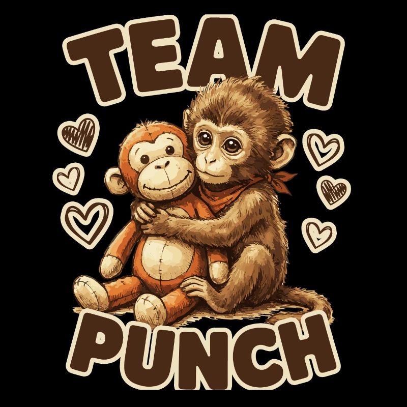 Cute Baby Monkey Named Punch Plush Hugging