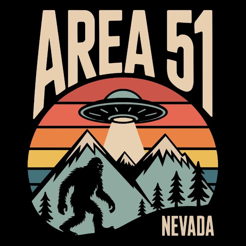 Area 51 Nevada UFO Retro Design