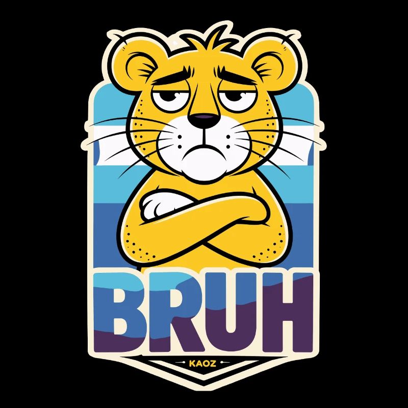 Grimmiger Löwe mit Schriftzug Bruh