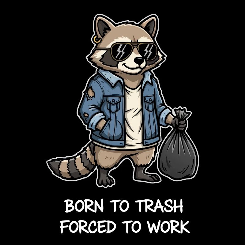 Born to Trash Forced to Work Waschbär