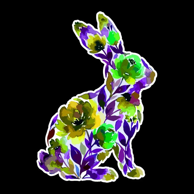 Hase Silhouette Blumen