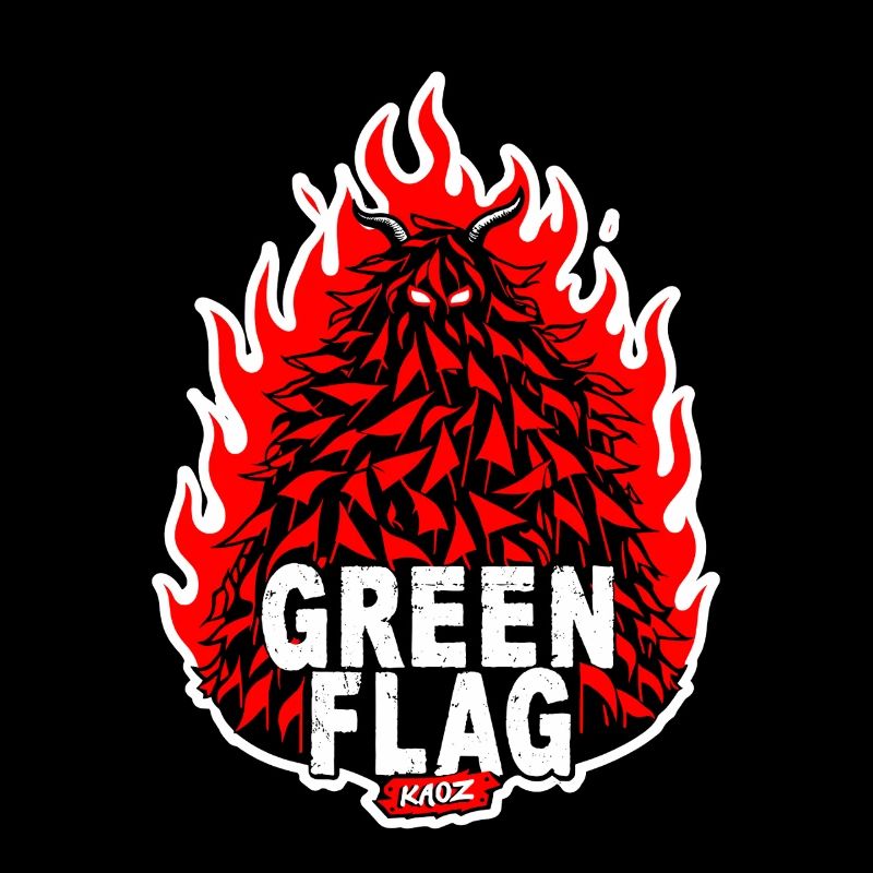 Flaming Green Flag Crest