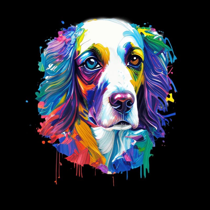 Englischer Springer Spaniel Bunte Spritzkunst