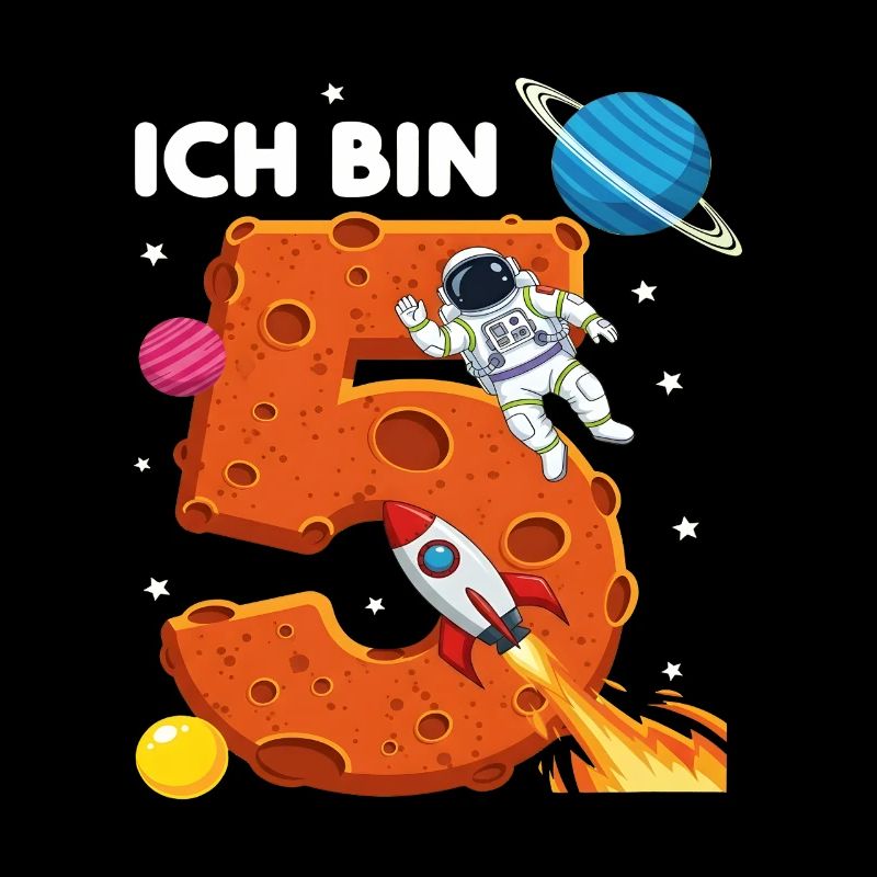 Ich bin 5 Astronaut Weltraum Geburtstag