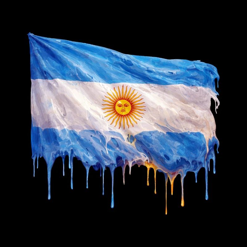 Art du drapeau argentin à gouttes