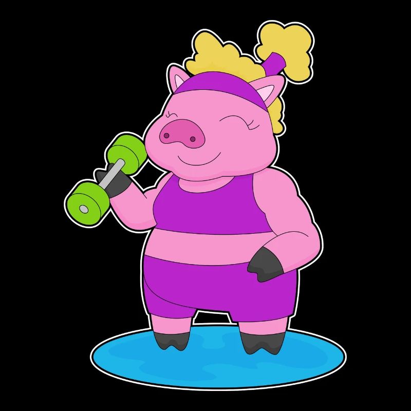 Bodybuilder cochon avec haltères