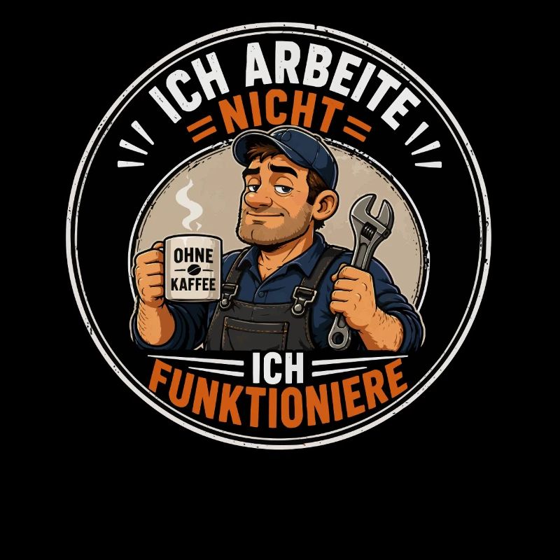 I don't work without coffee artisan humor Spr