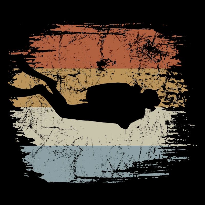 Tauchen - Retro - Vintage - Silhouette