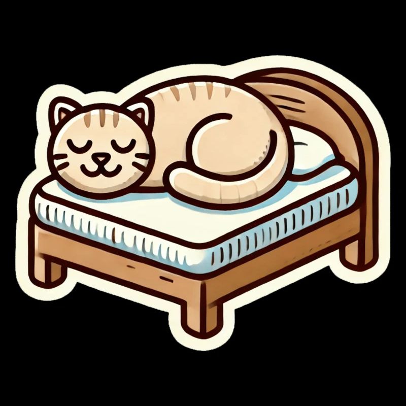 Chat mignon dormant sur le lit