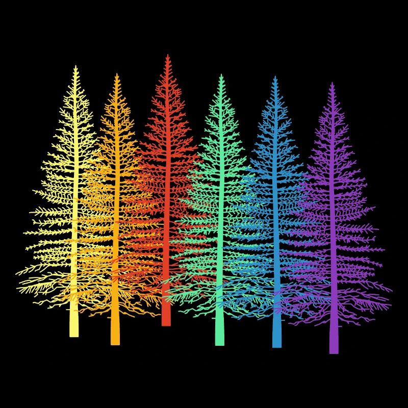 LGBT Rainbow Fir Trees Spruce Forest Trees Tree