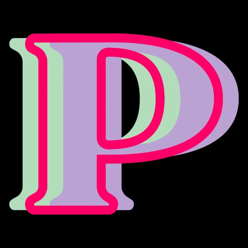 Multicolored letter p