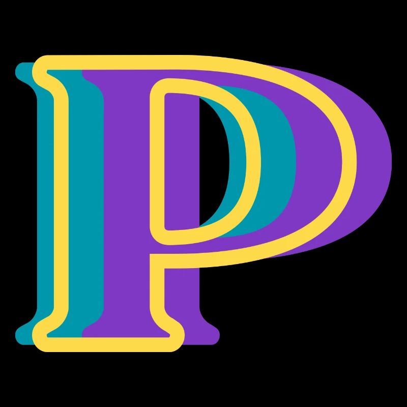 Lettre p multicolore