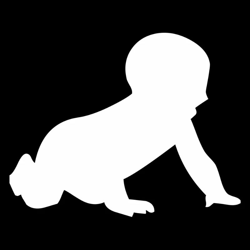 Silhouette de bébé rampant