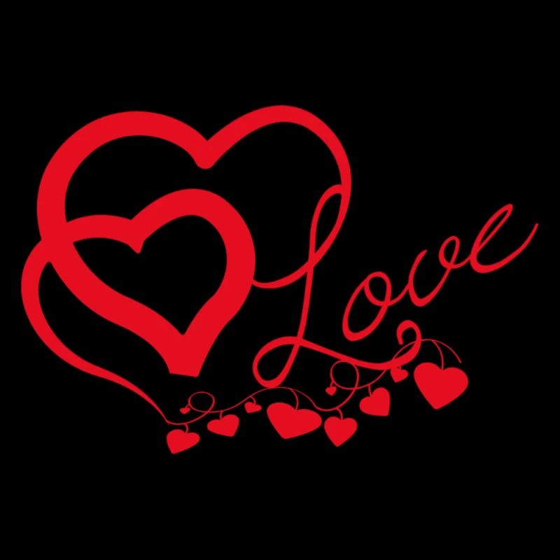 Cœurs entrelacés en Script Amoureux