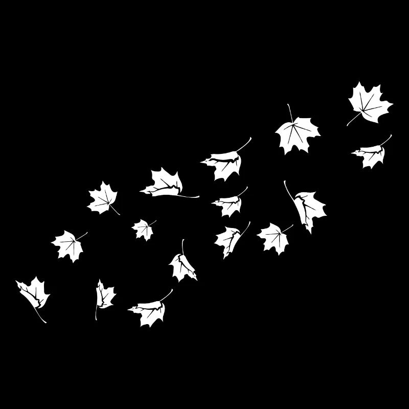 Minimalist maple leaves blowing in the wind