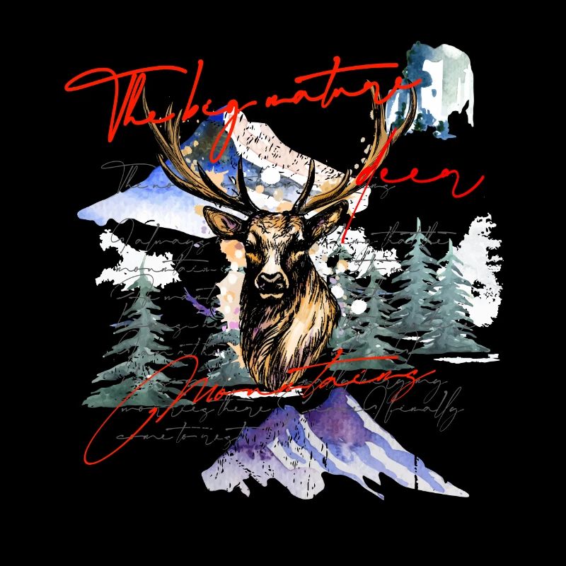 Hirsch Hirschgeweih Berge Geschenkidee