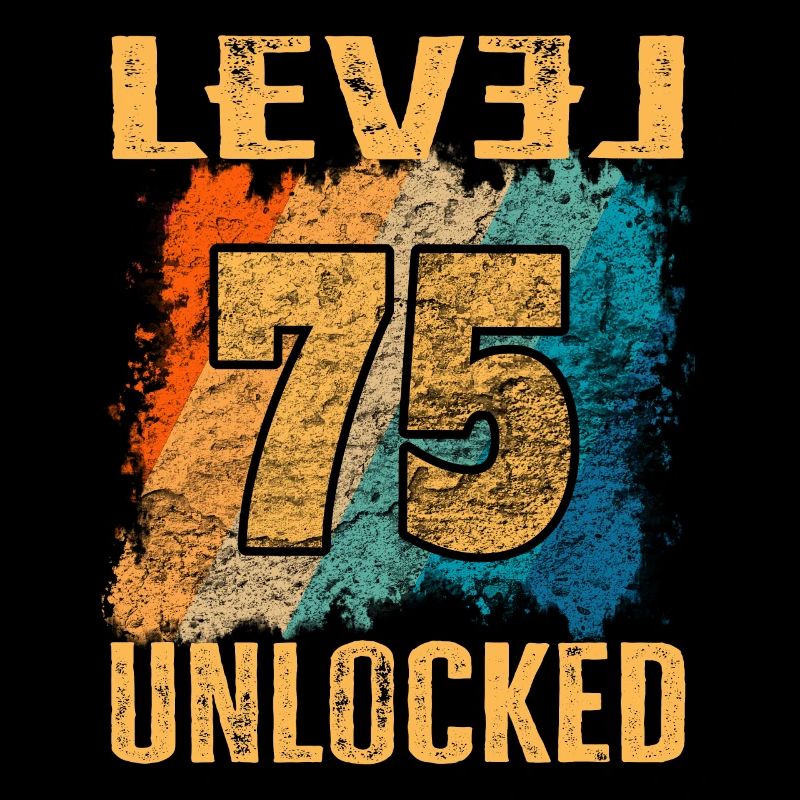 Geburtstag Geschenk Level Unlocked 75 Jahre