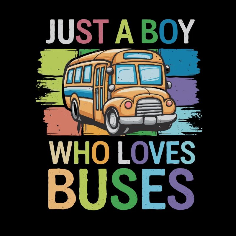 Nur Ein Junge Der Busse Liebt - Farbenfrohes