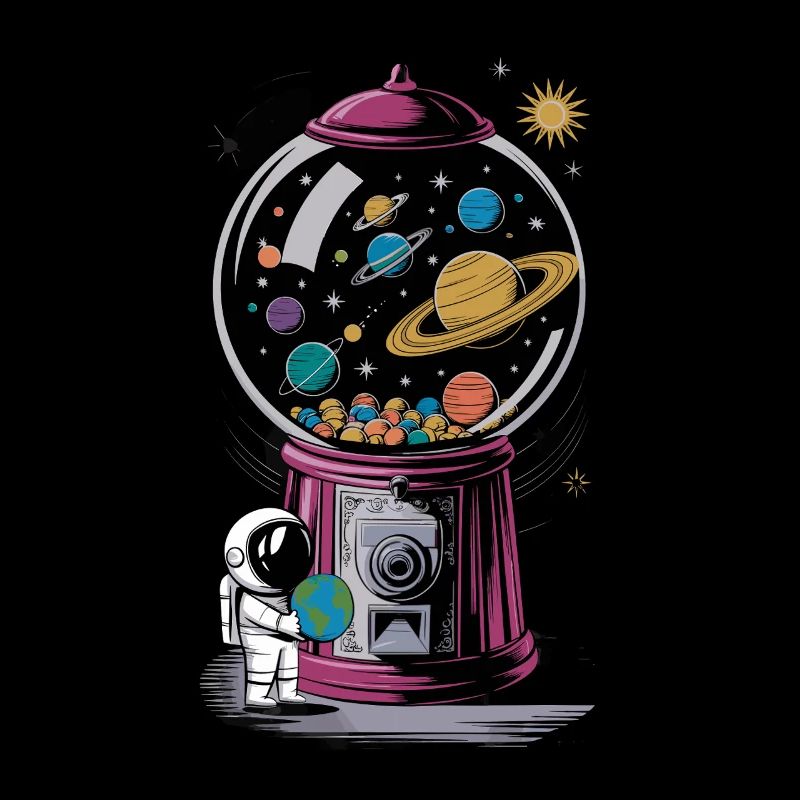 Machine à chewing-gum astronaute planète univers