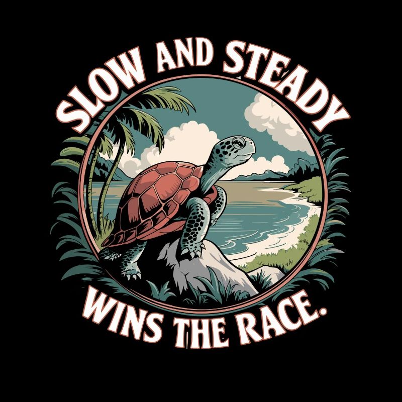 Slowly and steadily the race turtle wins