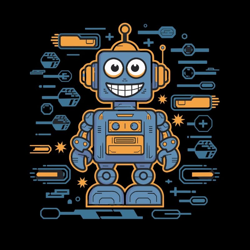 Robot joyeux avec des engrenages et