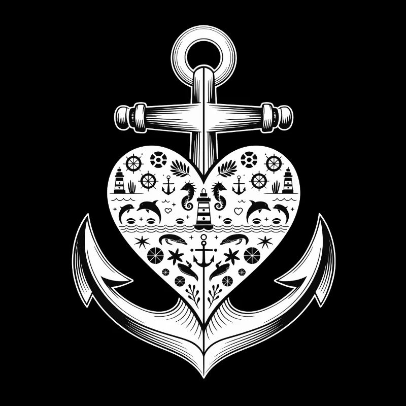 Anker Herz Maritim Abenteuerliebe