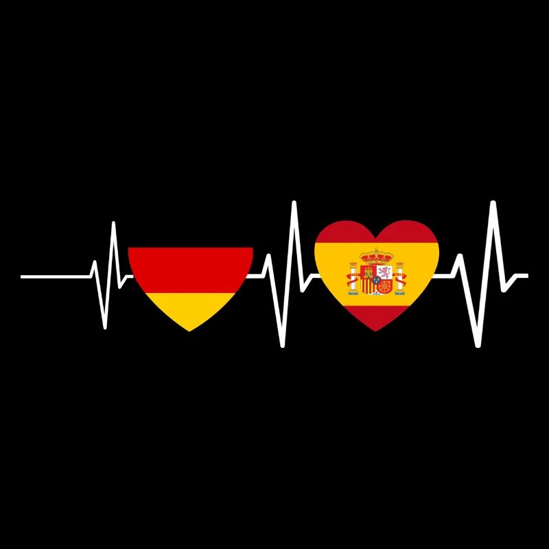 Spanier Deutschland Spanierin Spanischer Herzschla