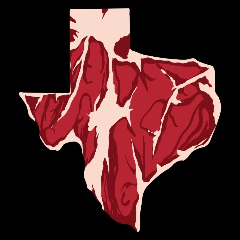 Steak Map Design for lovers of Texas