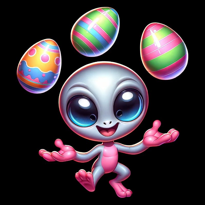Jongleur de Pâques extraterrestre : Acrobaties d’œufs