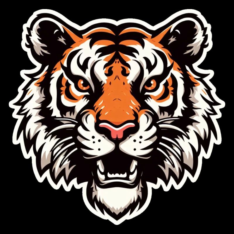 Tiger head in comic style