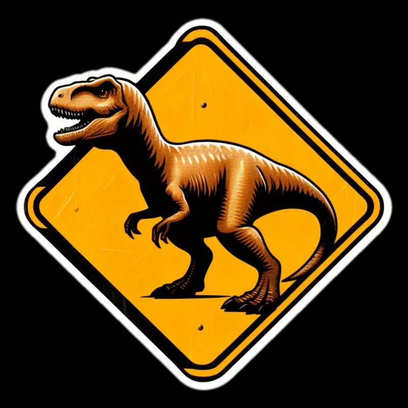 T-Rex Warnschild Illustration
