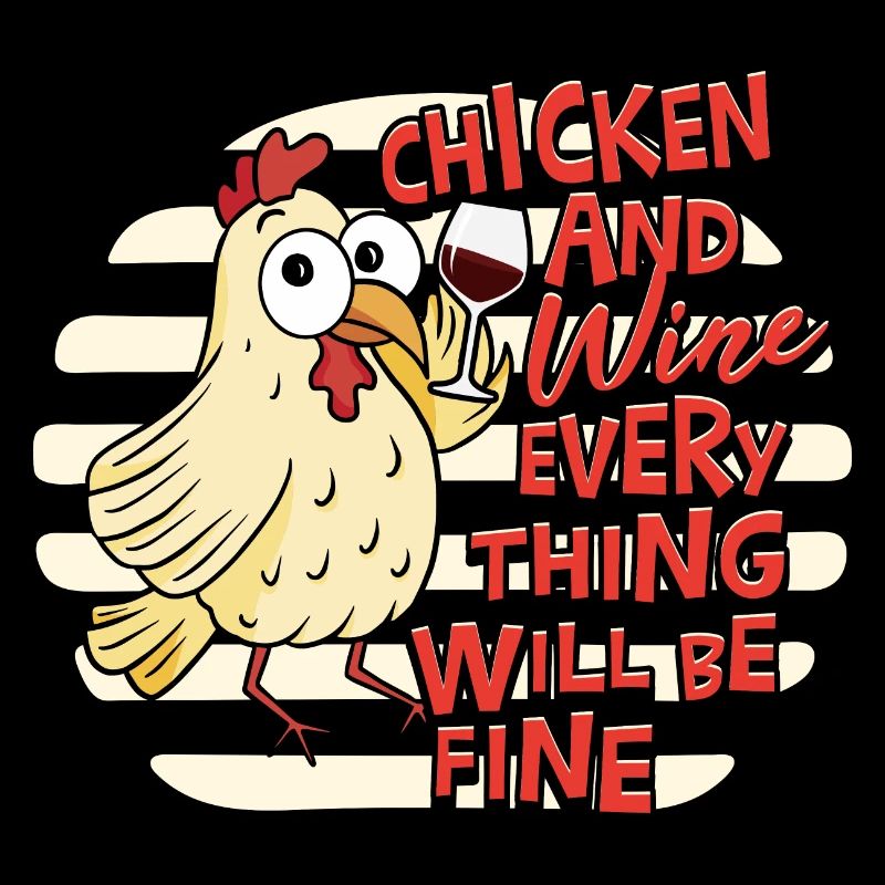 Poulets et vin