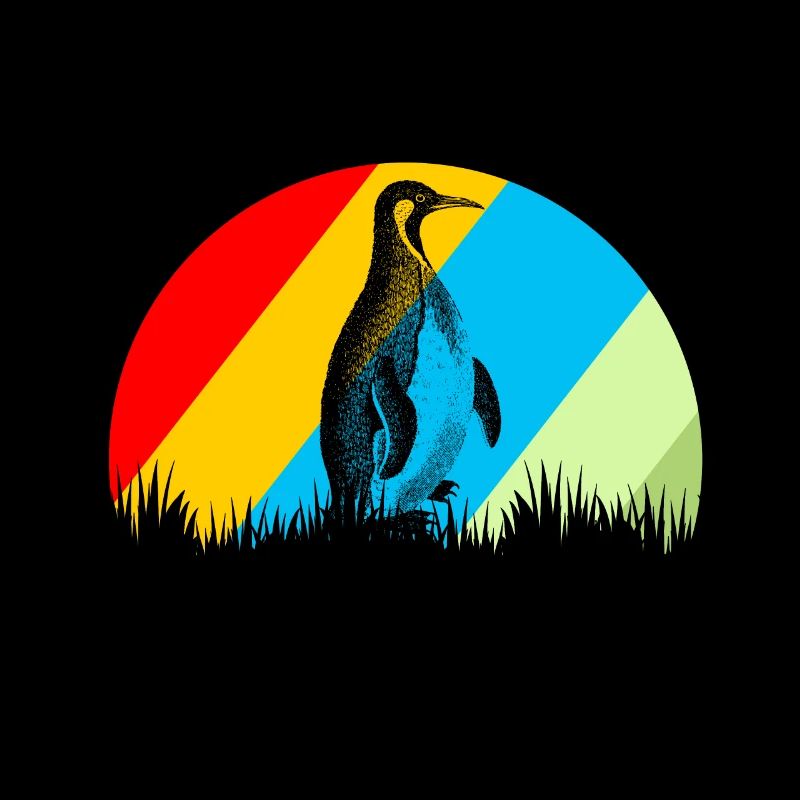Cadeau oiseau animalier rétro pingouin