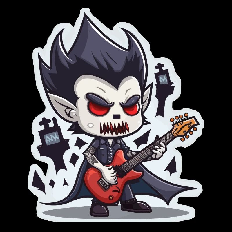 Gitarrenklimpernder Vampir