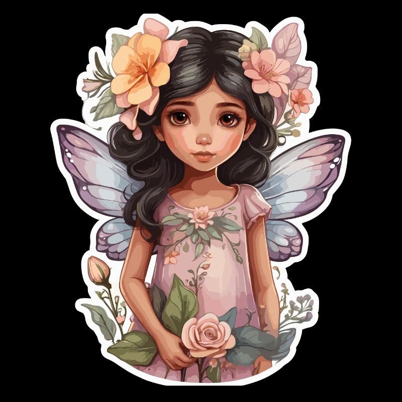 Petite fée avec des fleurs