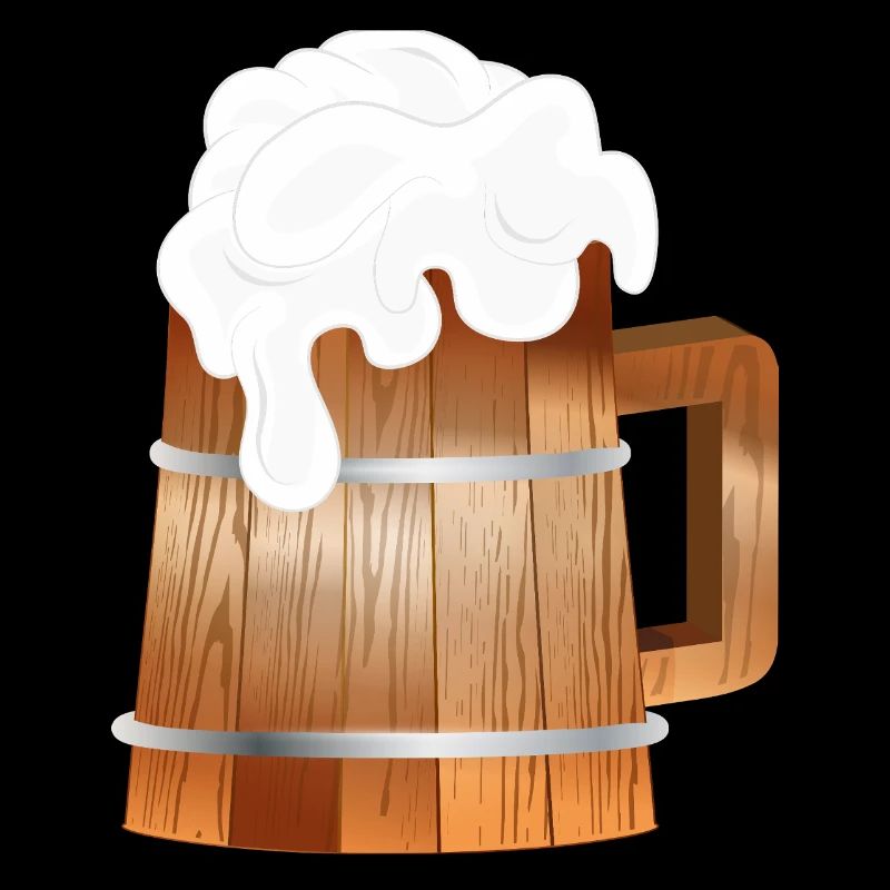 Chope à bière rustique aspect bois avec mousse