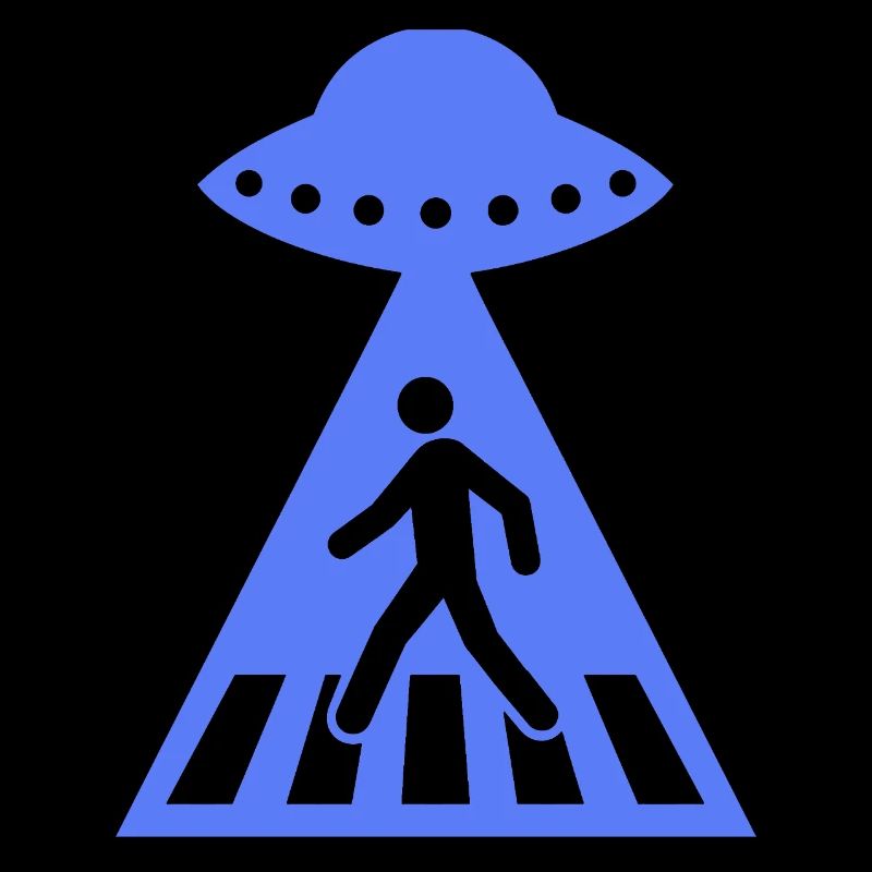 Lustiges UFO Strichmännchen Alien Begegnung 