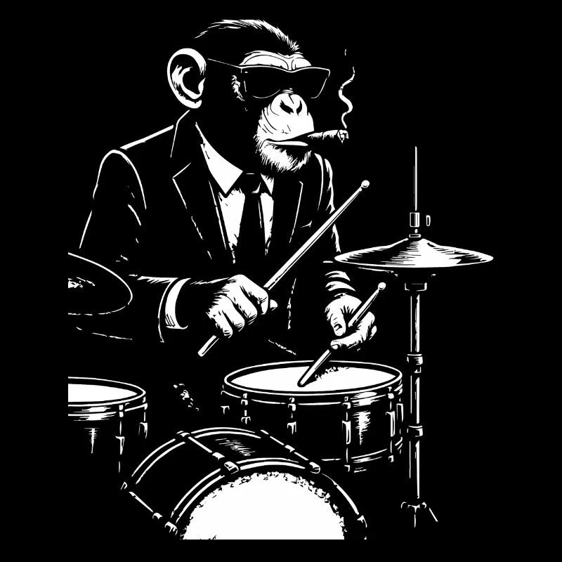 Jazz Monkey playing the Drums
