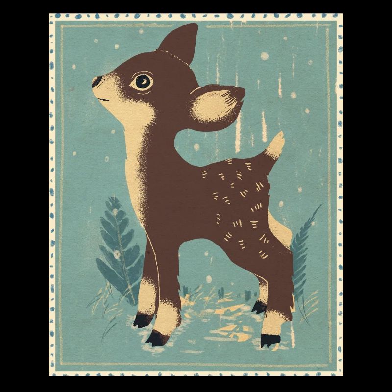 Cerfs dans la forêt rétro