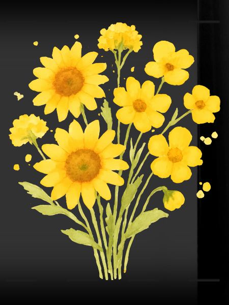 Bouquet d’aquarelle tournesol