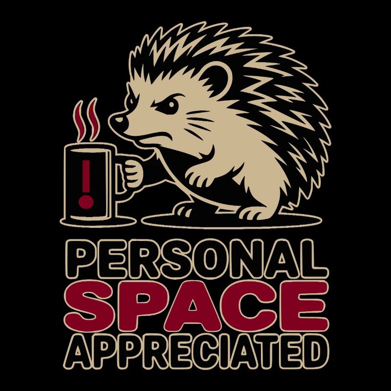 Grumpy Hedgehog Persönlicher Raum Introvertierter Kaffee