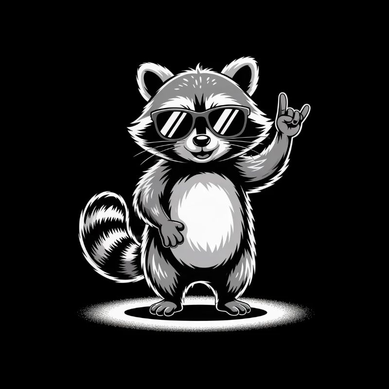 Waschbär mit Sonnenbrille