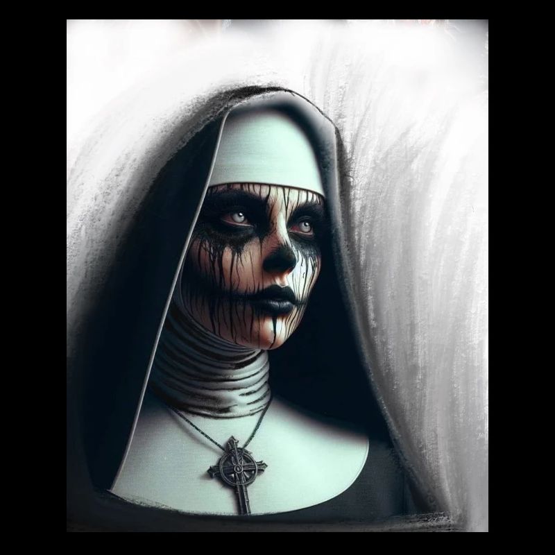 Nonne démoniaque dans le brouillard