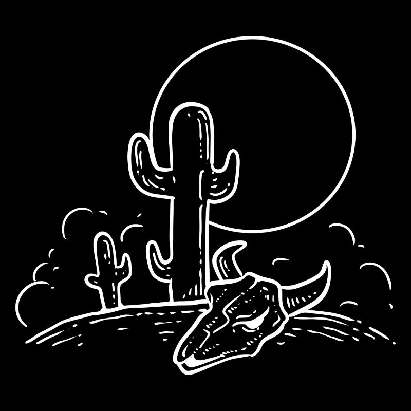 Desert with cow skull cowboy