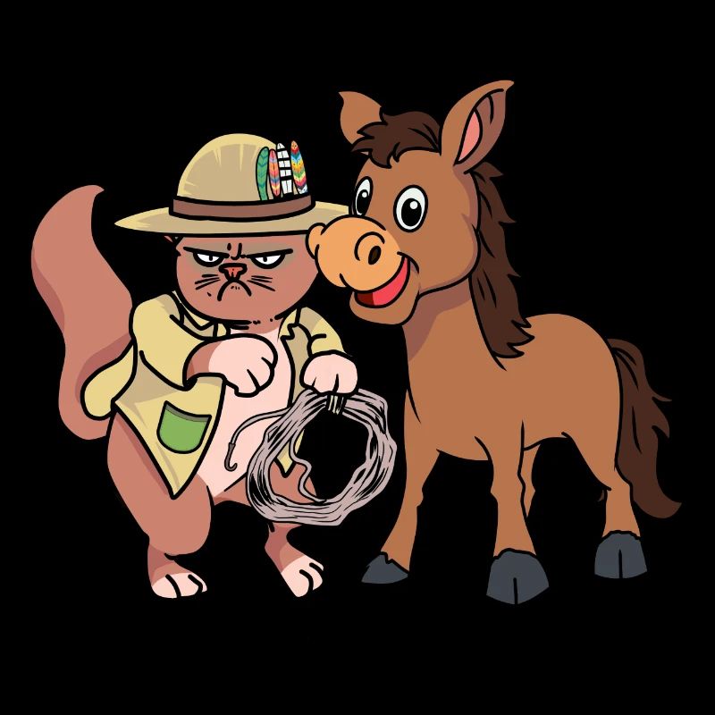 Chat du Far West Âne Cavalier Cheval Fermier Enfant