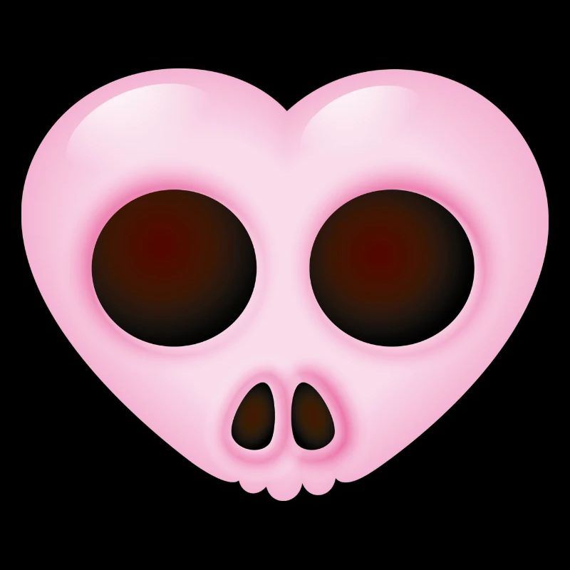 Smiley Heart Skull
