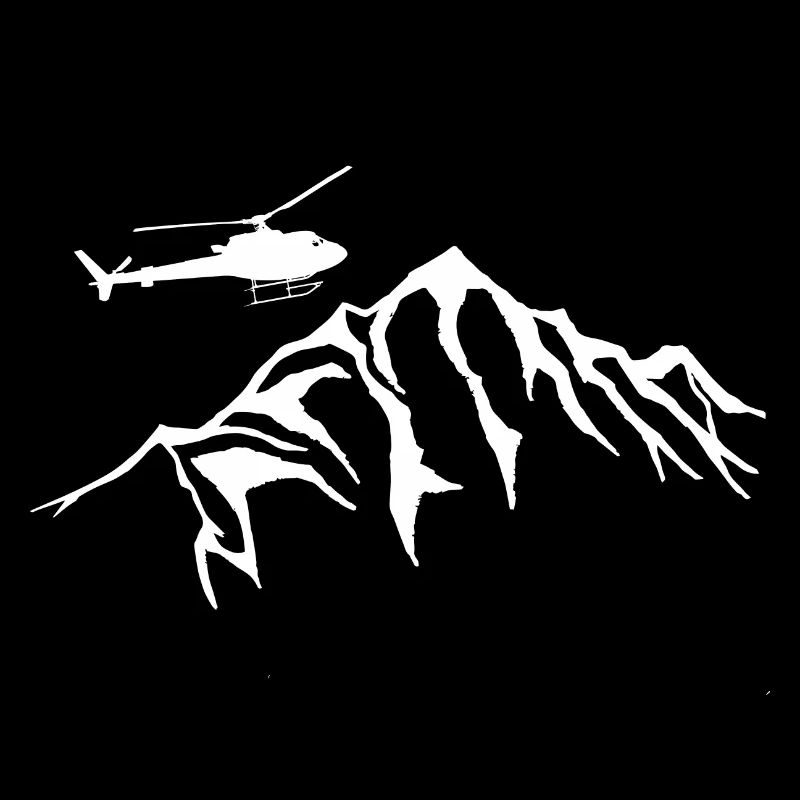 Hubschrauber über den Bergen