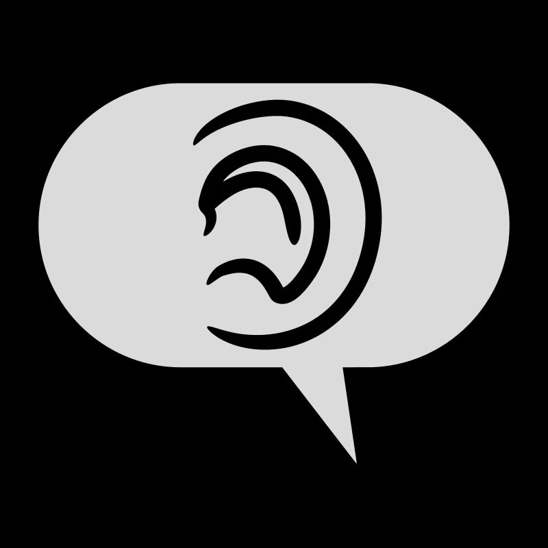 Hören einfaches Symbol Sprechblase